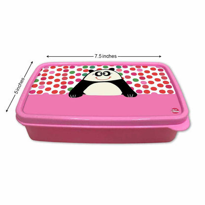 Small Plastic Designer Childrens Lunch Box for School Girl - Panda Nutcase