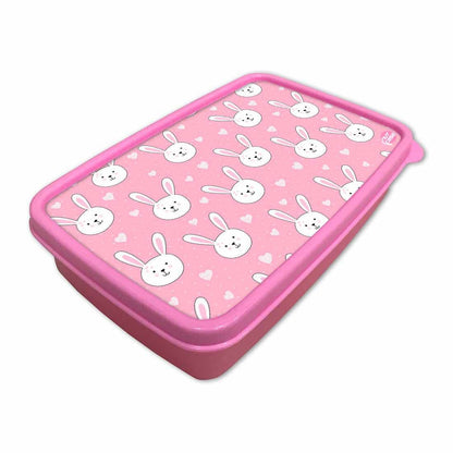 Plastic Designer Childrens Lunch Box for School Girls - Rabbit Nutcase