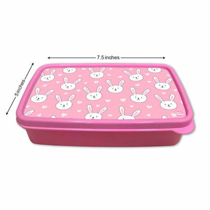 Plastic Designer Childrens Lunch Box for School Girls - Rabbit Nutcase