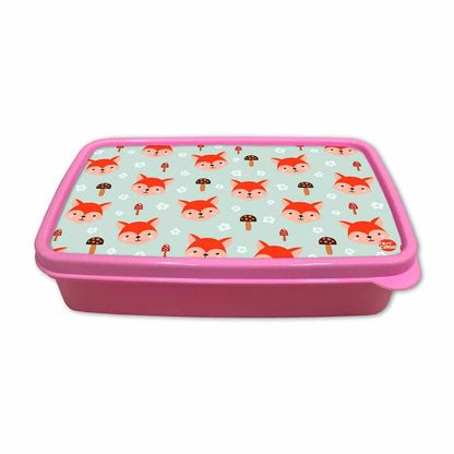 Designer Lunch Box for School Girl With Small Container - Fox Nutcase