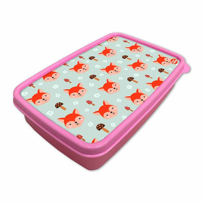 Designer Lunch Box for School Girl With Small Container - Fox Nutcase