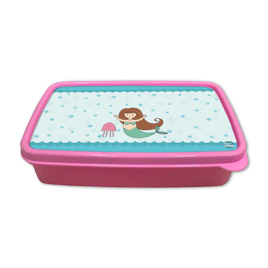 Childrens Plastic Lunch Box for Girls Return Gifts Birthday Party - Mermaid Jellyfish Nutcase
