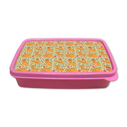 School Girls Lunch Box for Snacks With Small Container - Cute Cat Nutcase