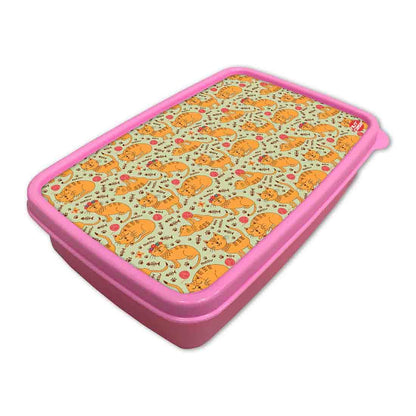 School Girls Lunch Box for Snacks With Small Container - Cute Cat Nutcase