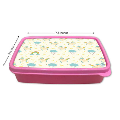 Designer Small Snack Boxes for Girls School Lunch Box - Cute Unicorns Nutcase