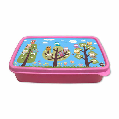 Plastic Tiffin Box for Kids Girls School Snack Containers - Small Owls Nutcase