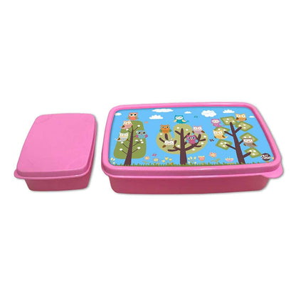 Plastic Tiffin Box for Kids Girls School Snack Containers - Small Owls Nutcase