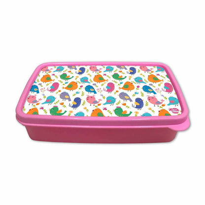 Plastic Tiffin Box for Kids Girls School Snack Containers - Cute Birds Nutcase