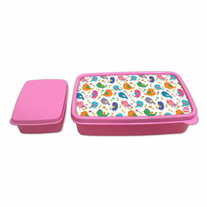 Plastic Tiffin Box for Kids Girls School Snack Containers - Cute Birds Nutcase