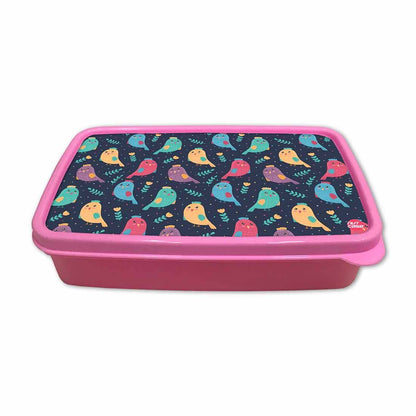 Plastic Kids Lunch Box for School Girls Snack Containers - Birds Nutcase