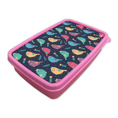 Plastic Kids Lunch Box for School Girls Snack Containers - Birds Nutcase