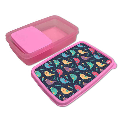 Plastic Kids Lunch Box for School Girls Snack Containers - Birds Nutcase