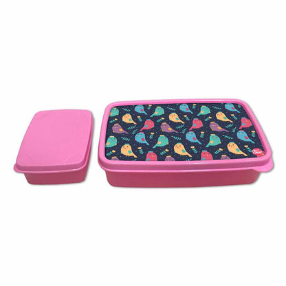 Plastic Kids Lunch Box for School Girls Snack Containers - Birds Nutcase