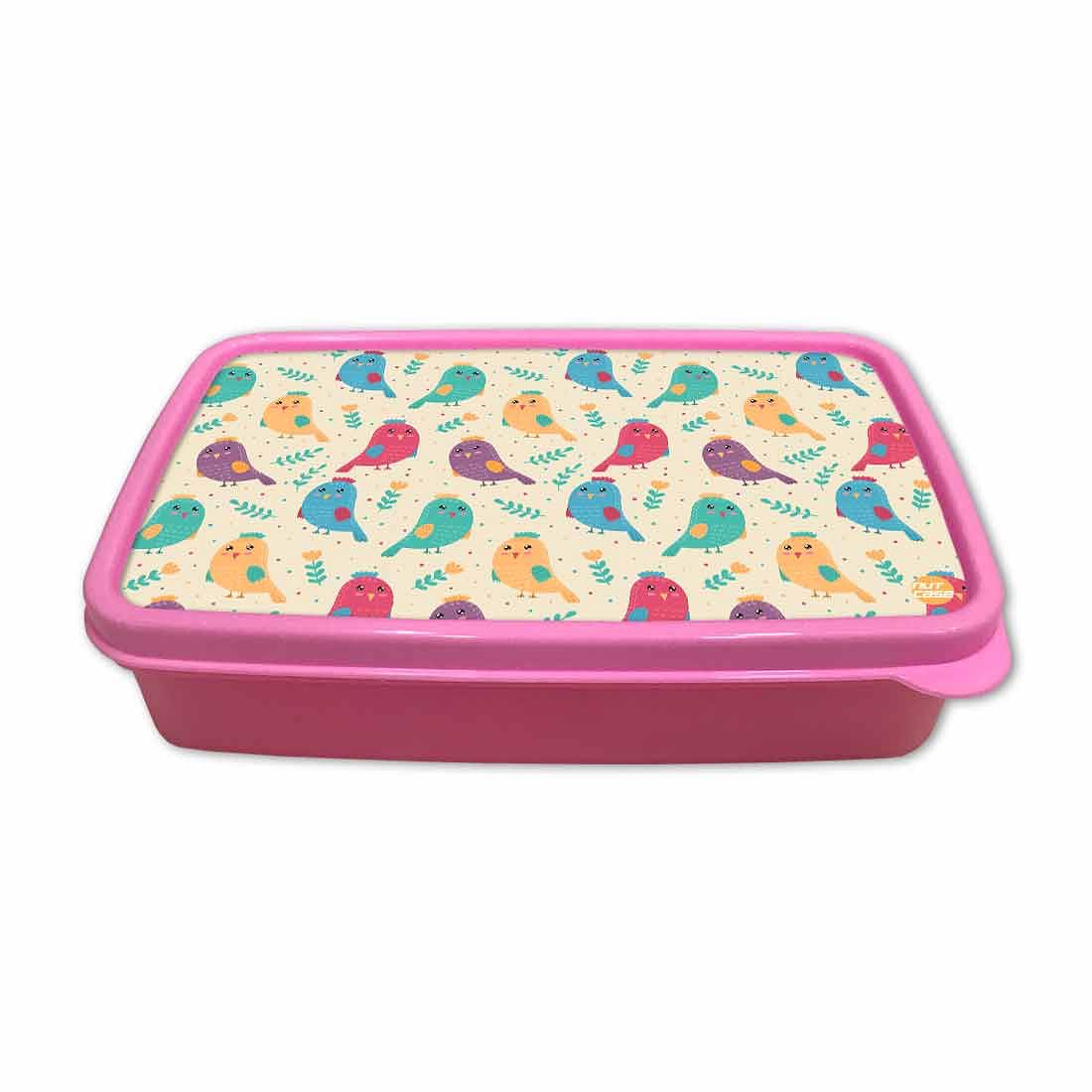 Plastic School Lunch Organizer Box for Girls Return Gifts Birthday Party - Birds Nutcase