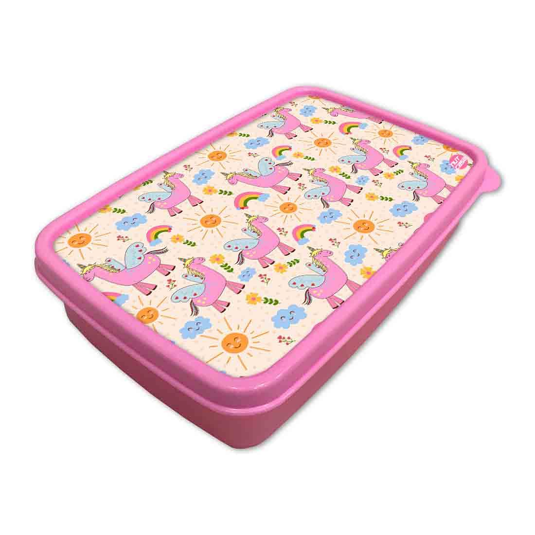Kids Lunch Box for School Return Gifts Birthday Party - Pink Unicorn Nutcase