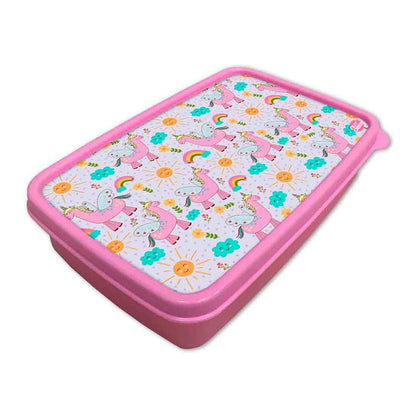 Snacks Serving Box With Small Container for School Kids Girls - Unicorn and Cloud Nutcase