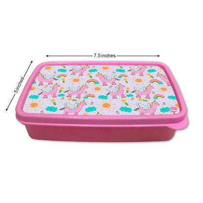 Snacks Serving Box With Small Container for School Kids Girls - Unicorn and Cloud Nutcase