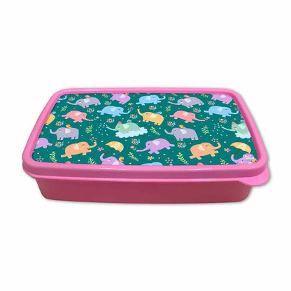 Designer Kids Lunch Box for School Girls - Elephant's World Nutcase