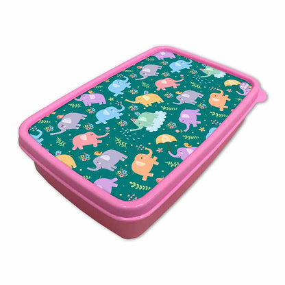 Designer Kids Lunch Box for School Girls - Elephant's World Nutcase