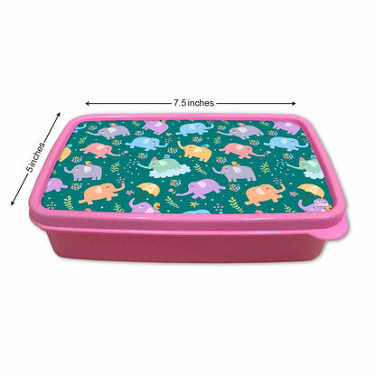 Designer Kids Lunch Box for School Girls - Elephant's World Nutcase