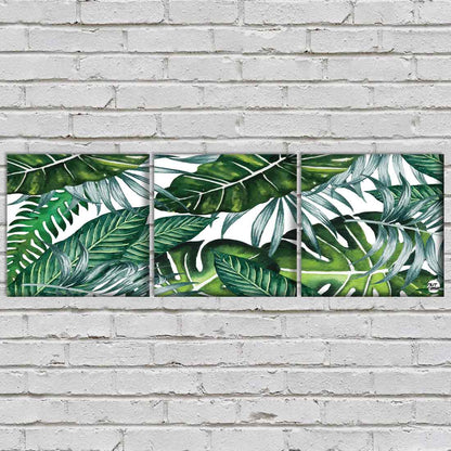 Wall Art Decor Hanging Panels Set Of 3 for Home Office - Monstera leaf