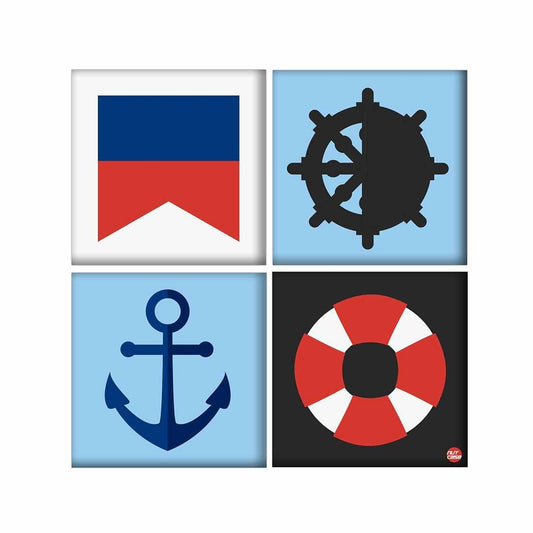 Wall Art Decor Panel For Home - Nautical Elements Nutcase