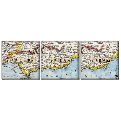 Wall Art Decor Hanging Panels Set Of 3 -Explore Dream Nutcase