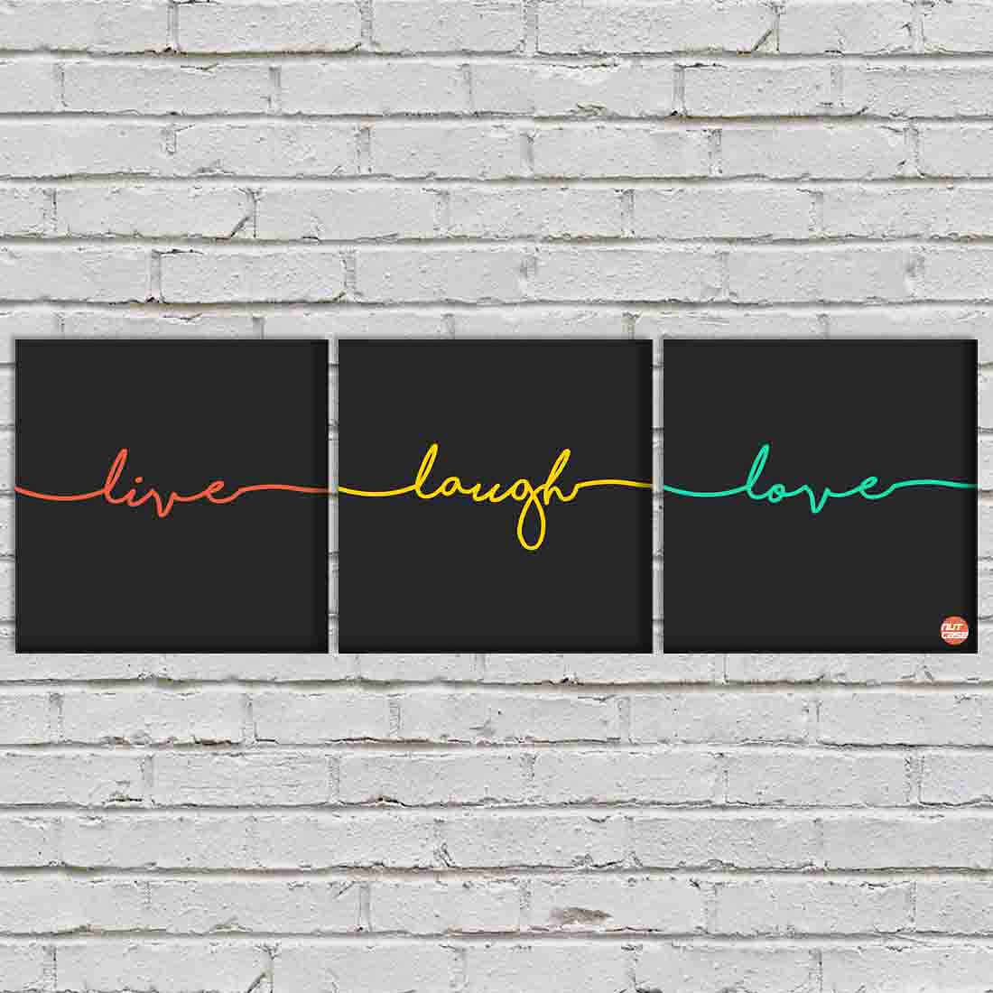 Wall Art Decor Hanging Panels Set Of 3 -Live Laugh Love Nutcase