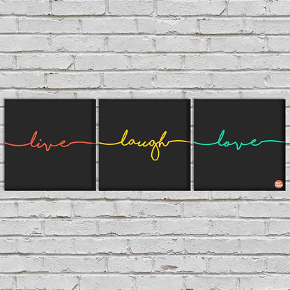 Wall Art Decor Hanging Panels Set Of 3 -Live Laugh Love Nutcase