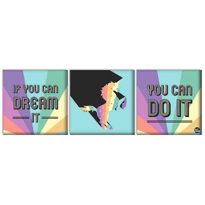 Wall Art Decor Hanging Panels Set Of 3 -If You Can Dream You Can Do It Nutcase