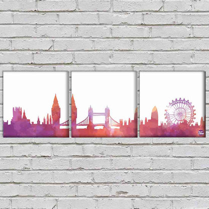 Wall Art Decor Hanging Panels Set Of 3 -London Skyline Nutcase