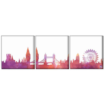 Wall Art Decor Hanging Panels Set Of 3 -London Skyline Nutcase