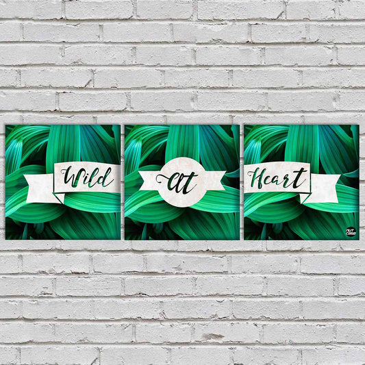 Wall Art Decor Hanging Panels Set Of 3 -Wild At Heart Nutcase