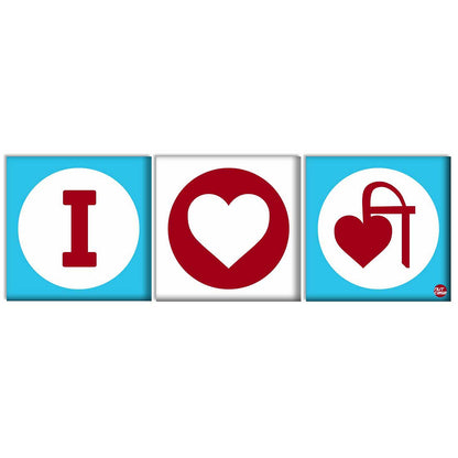 Wall Art Decor Hanging Panels Set Of 3 -I Love Blue Nutcase