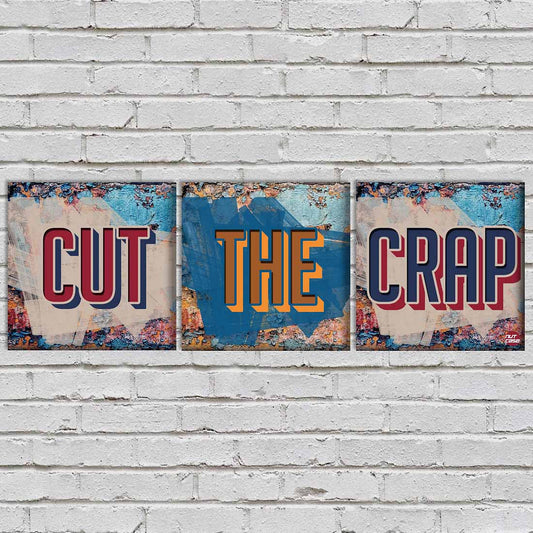 Wall Art Decor Hanging Panels Set Of 3 -Cut The Crap Nutcase
