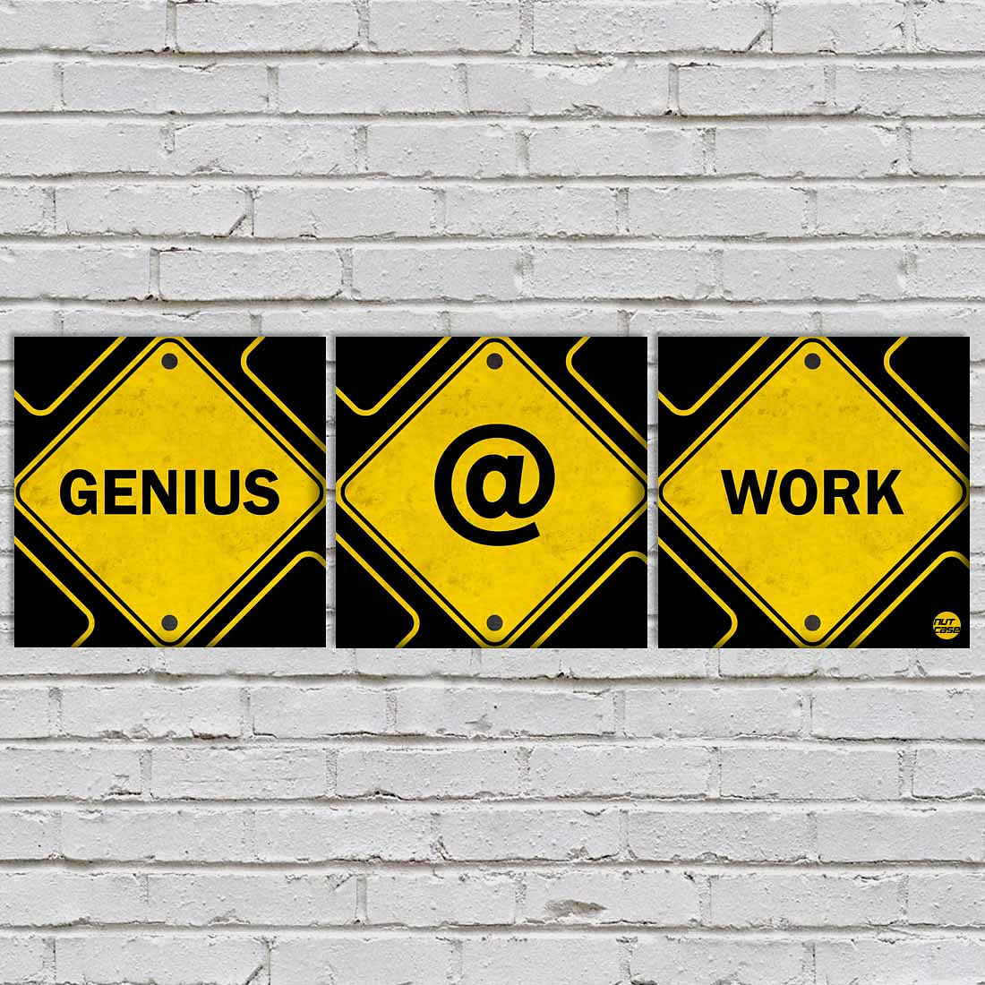 Wall Art Decor Hanging Panels Set Of 3 -Genius At Work Nutcase