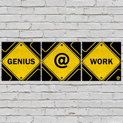 Wall Art Decor Hanging Panels Set Of 3 -Genius At Work Nutcase