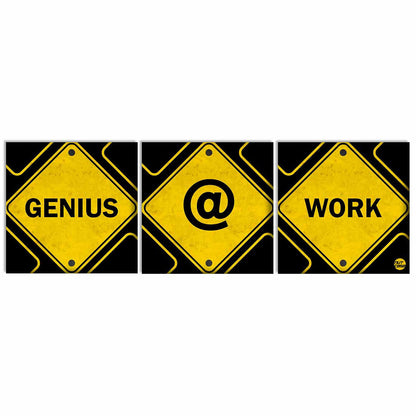 Wall Art Decor Hanging Panels Set Of 3 -Genius At Work Nutcase