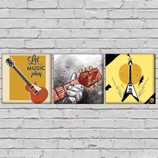 Wall Art Decor Hanging Panels Set Of 3 -Let The Music Play Nutcase