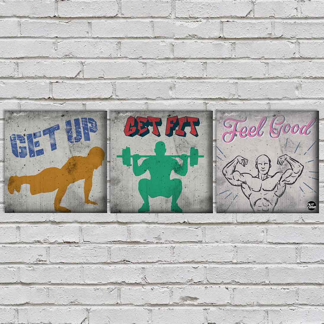 Wall Art Decor Hanging Panels Set Of 3 -Get Fit Nutcase