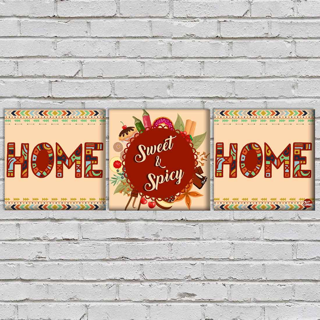 Wall Art Decor Hanging Panels Set Of 3 -Home Sweet And Spicy Home Nutcase