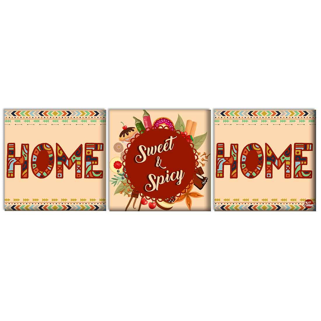 Wall Art Decor Hanging Panels Set Of 3 -Home Sweet And Spicy Home Nutcase