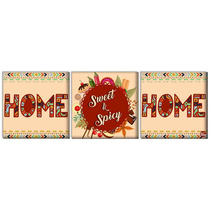 Wall Art Decor Hanging Panels Set Of 3 -Home Sweet And Spicy Home Nutcase