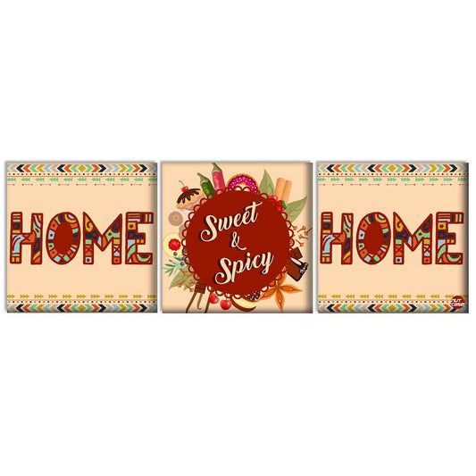 Wall Art Decor Hanging Panels Set Of 3 -Home Sweet And Spicy Home Nutcase