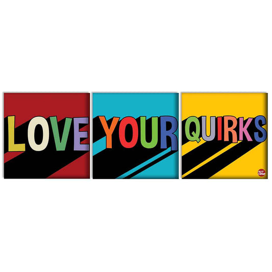Wall Art Decor Hanging Panels Set Of 3 -Love Your Quirks Nutcase