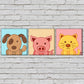 Wall Art Decor Hanging Panels Set Of 3 -Cute Dogs Nutcase