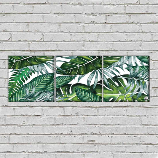 Wall Art Decor Hanging Panels Set Of 3 for Home Office - Monstera leaf