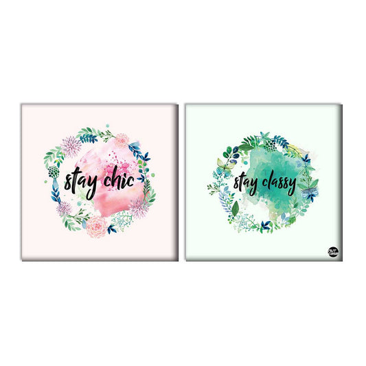 Wall Art Decor Panels Set Of 2 -  Stay Classy Nutcase