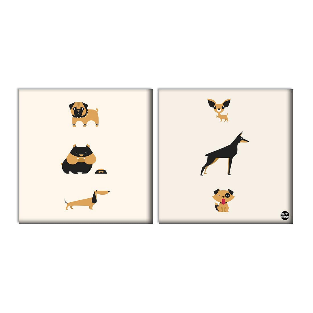 Wall Art Decor Panels Set Of 2 -  Small Dogs Nutcase