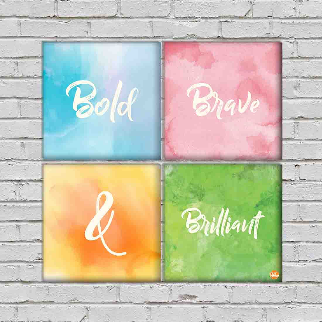 Wall Art Decor For Home Set Of 4 -Watercolors Nutcase